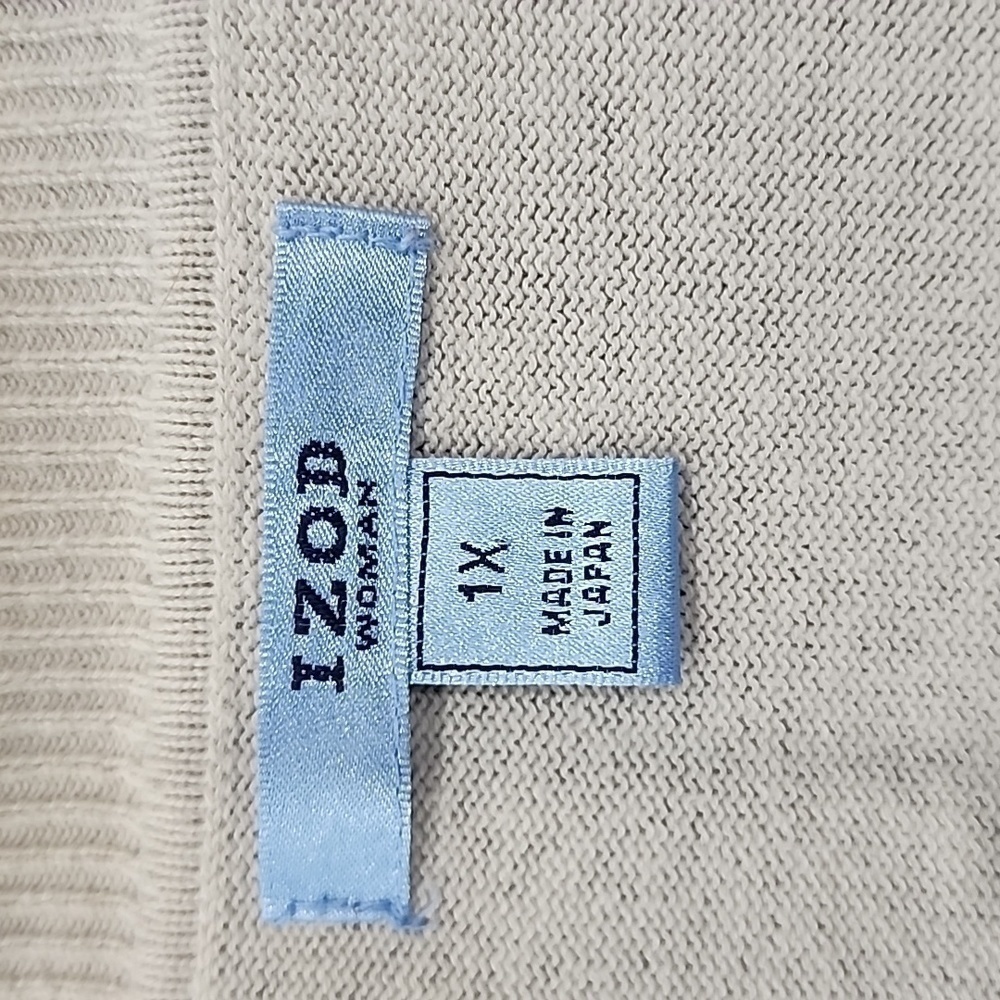 Izod women's long sleeve gray & purple cardigan sweater, 1X - Picture 4 of 7